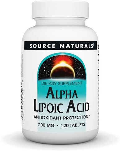 Source Naturals Alpha Lipoic Acid 200 mg Supports Healthy Sugar Metabolism, Liver Function & Energy Generation - 120 Tablets in Saudi Arabia