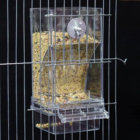 Kenond No Mess Bird Feeder Water Dispenser Set, Automatic Parrot Feeder Cage Accessories, Acrylic Parakeet Seed Food Feeder Drinker for Cage, Cockatiel Squirrel Finch in Kuwait