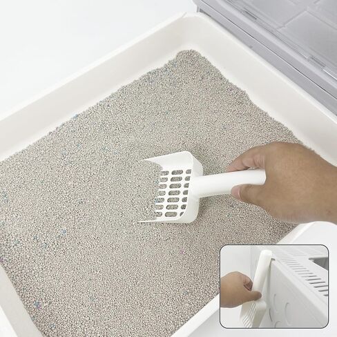 صندوق فضلات القطط من توكينكوكو مع غطاء، صندوق فضلات كبير قابل للطي مع غطاء، مخرج علوي كبير للمدخل الأمامي، صندوق فضلات كيتي مغلق من نوع الدرج، تحكم في الرائحة سهل التنظيف، سهل التنظيف بمغرفة فضلات القطط (رمادي) in Kuwait