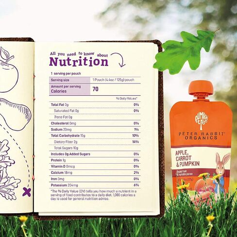 Peter Rabbit Organics Baby Food - Organic - Vegetable And Fruit Puree - Pumpkin Carrot And Apple - 4.4 Oz - Case Of 10 in Kuwait