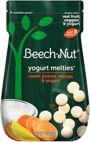 Beech-Nut Probiotic Melties Baby & Toddler Snack Melts, Pear Mango Spinach Yogurt, 1 oz (7 Pack) in Saudi Arabia