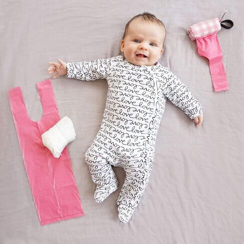 حقائب حفاضات أوبيبي باجز للاستعمال مرة واحدة، عدد 144، عدد 12 لفة من حقائب كبيرة بمقبض ربط، معطرة (وردي) in Kuwait