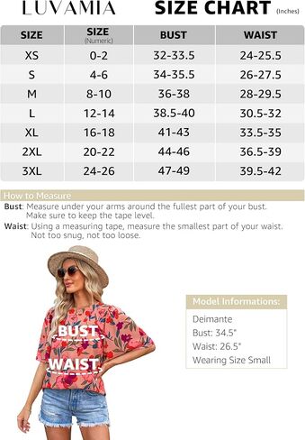 luvamia 2023 Blouses for Women Dressy Casual Floral Boho Babydoll Flowy Tops Summer Short Bell Sleeves Shirts in Saudi Arabia