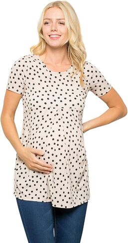 My Bump Women's Maternity Front Pleat Short Sleeve Casual Top(Made in USA) in Kuwait