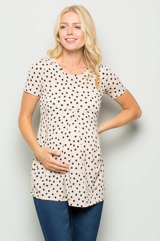 My Bump Women's Maternity Front Pleat Short Sleeve Casual Top(Made in USA) in Kuwait