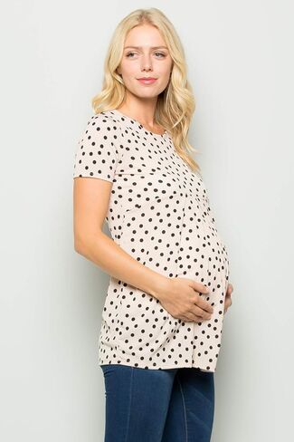 My Bump Women's Maternity Front Pleat Short Sleeve Casual Top(Made in USA) in Kuwait
