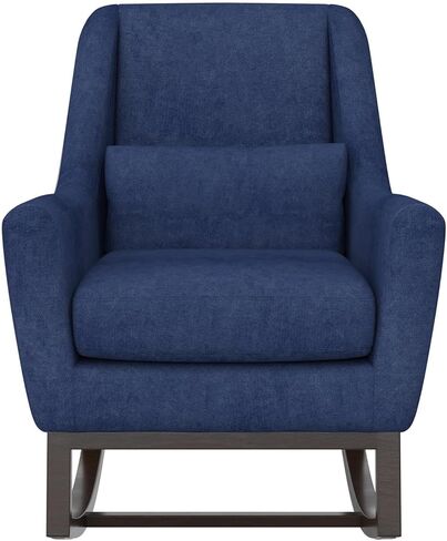 Little Seeds Sophie Mid-Century Rocker with Lumbar Pillow, Navy Blue Linen in Kuwait