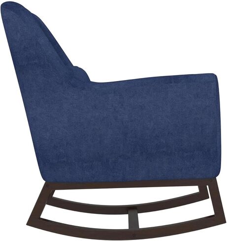 Little Seeds Sophie Mid-Century Rocker with Lumbar Pillow, Navy Blue Linen in Kuwait