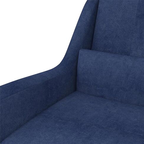 Little Seeds Sophie Mid-Century Rocker with Lumbar Pillow, Navy Blue Linen in Kuwait
