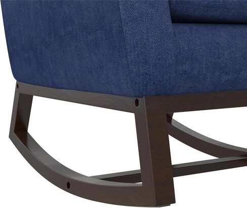 Little Seeds Sophie Mid-Century Rocker with Lumbar Pillow, Navy Blue Linen in Kuwait