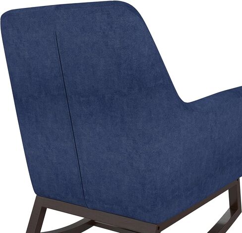 Little Seeds Sophie Mid-Century Rocker with Lumbar Pillow, Navy Blue Linen in Kuwait