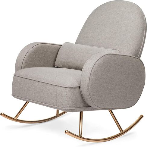 Nursery Works Compass Rocker in Black Velvet with Rose Gold Legs, Greenguard Gold and CertiPUR-US Certified in Saudi Arabia