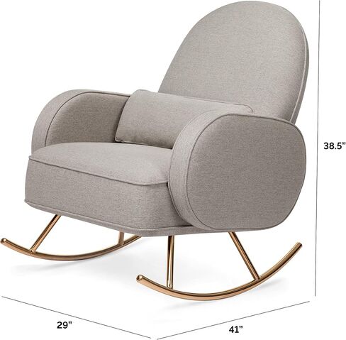 Nursery Works Compass Rocker in Black Velvet with Rose Gold Legs, Greenguard Gold and CertiPUR-US Certified in Saudi Arabia