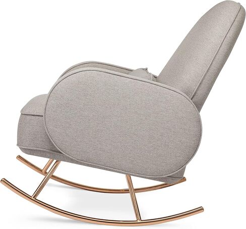 Nursery Works Compass Rocker in Black Velvet with Rose Gold Legs, Greenguard Gold and CertiPUR-US Certified in Saudi Arabia