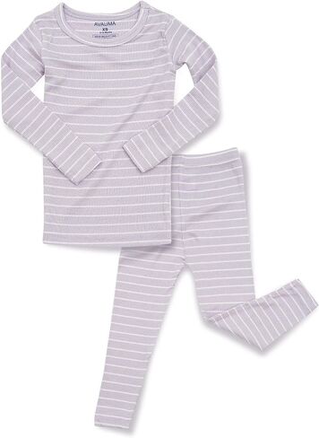 AVAUMA Stripe Pattern Baby Boys Girls Pajama Set Kids Toddler Snug fit Ribbed Sleepwear pjs for Daily Life Style in Saudi Arabia
