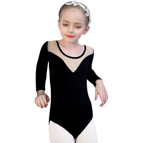 famuka Kid Girl Ballet Leotard Toddler Black Dance Skirt Outfit