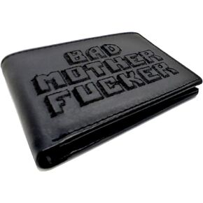 BMF Wallet Black Embroidery Black Leather in Saudi Arabia