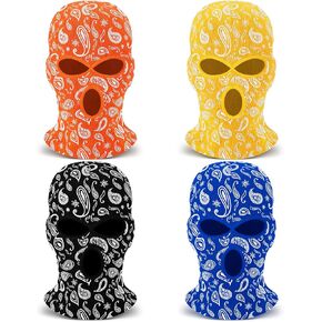 Panitay 4 قطع بيزلي محبوك 3 فتحات قناع التزلج بيزلي بالاكلافا قناع الوجه الشتوي بيزلي دافئ غطاء الوجه الكامل قناع الرياضة في الهواء الطلق للرجال والنساء in Kuwait