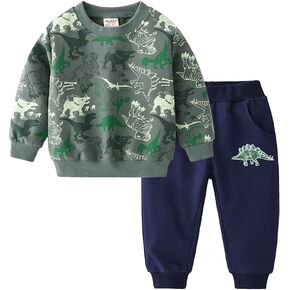 Volunboy Toddler Boys Clothes Sets Little Boy Clothing Long Sleeve Pullover Jogger Pants Kids 2 Pieces Outfits in Kuwait