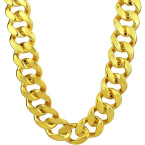 سلسلة هيب هوب بلاستيكية كبيرة مكتنزة من Riuziyi للرجال، سلسلة دوران ذهبية وهمية سلسلة فضية 90s قلادة زي إكسسوار in Kuwait