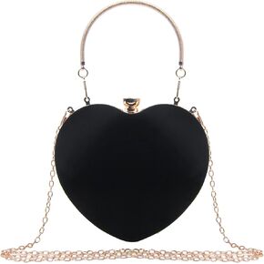 LUI SUI Womens Wedding Party Evening Bag Heart Clutch Purse Stylish Mini Cocktail Prom Tote Handbag