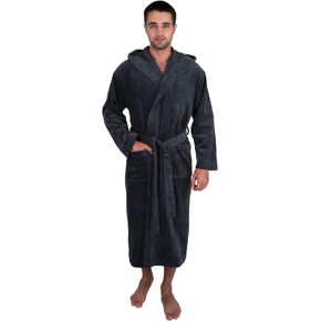 TowelSelections Men's Hooded Cotton Robe, Terry Cloth Luxury Spa Bathrobe