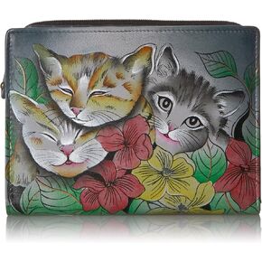 Anna By Anuschka Women's Hand-Painted Genuine Leather Two Fold Clutch Wallet
