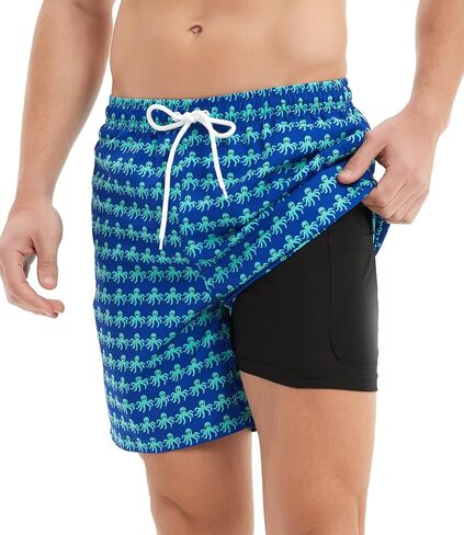 ملابس سباحة عصرية مطبوعة من Jimlieay، ملابس سباحة كاجوال خفيفة الوزن للشاطئ وخصر قصير للرجال in Kuwait