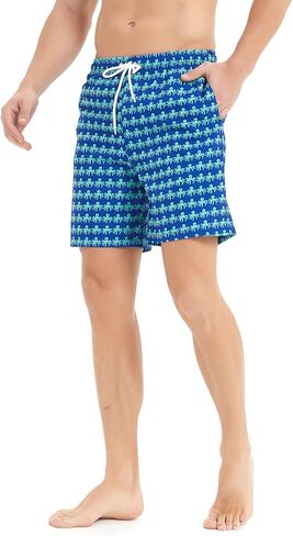 ملابس سباحة عصرية مطبوعة من Jimlieay، ملابس سباحة كاجوال خفيفة الوزن للشاطئ وخصر قصير للرجال in Kuwait