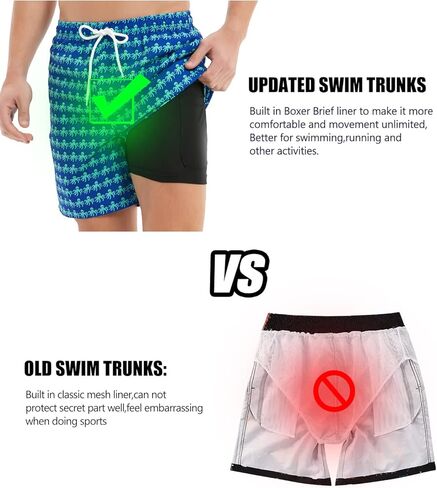 ملابس سباحة عصرية مطبوعة من Jimlieay، ملابس سباحة كاجوال خفيفة الوزن للشاطئ وخصر قصير للرجال in Kuwait