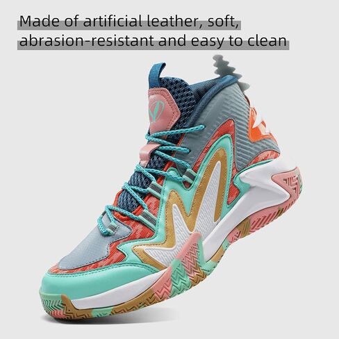 VITIKE Men's Air Cushioning Basketball Shoes Sneakers Men Breathable Mid Top Tennis Running Shoes Fashion Arch Support Team Training Shoes Non-Slip in Saudi Arabia