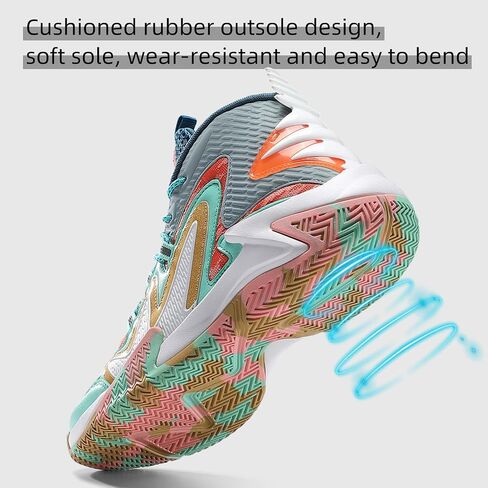 VITIKE Men's Air Cushioning Basketball Shoes Sneakers Men Breathable Mid Top Tennis Running Shoes Fashion Arch Support Team Training Shoes Non-Slip in Saudi Arabia