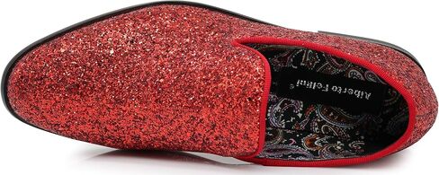 SPK04 Men's Vintage Glitter Dress Loafers Slip On Shoes Classic Tuxedo Dress Shoes in Saudi Arabia