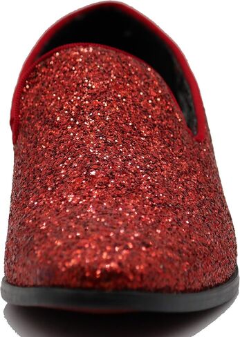 SPK04 Men's Vintage Glitter Dress Loafers Slip On Shoes Classic Tuxedo Dress Shoes in Saudi Arabia