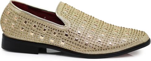 SPK11 Men's Vintage Fashion Rhinestone Designer Dress Loafers Slip On Shoes Classic Tuxedo Dress Shoes in Saudi Arabia
