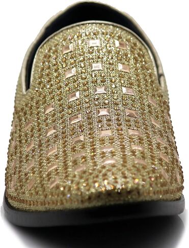 SPK11 Men's Vintage Fashion Rhinestone Designer Dress Loafers Slip On Shoes Classic Tuxedo Dress Shoes in Saudi Arabia