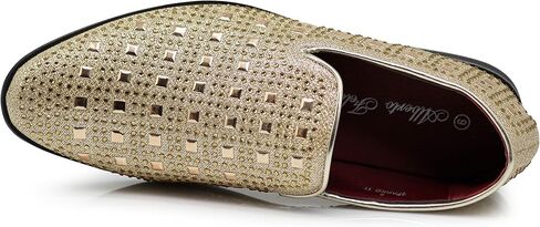 SPK11 Men's Vintage Fashion Rhinestone Designer Dress Loafers Slip On Shoes Classic Tuxedo Dress Shoes in Saudi Arabia
