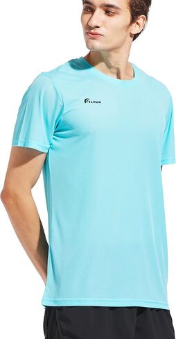 TLRUN Men's Ultra Lightweight Running Shirts, Dry Fit Marathon Top Tee, Cool Short Sleeve Athletic T-Shirts in Kuwait
