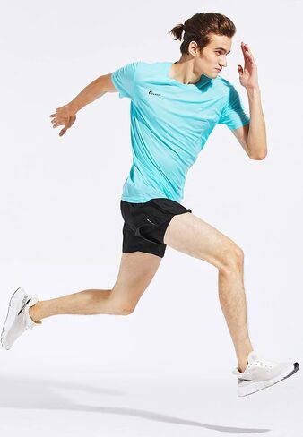 TLRUN Men's Ultra Lightweight Running Shirts, Dry Fit Marathon Top Tee, Cool Short Sleeve Athletic T-Shirts in Kuwait