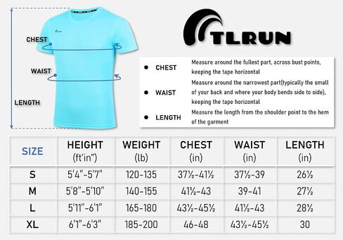TLRUN Men's Ultra Lightweight Running Shirts, Dry Fit Marathon Top Tee, Cool Short Sleeve Athletic T-Shirts in Kuwait