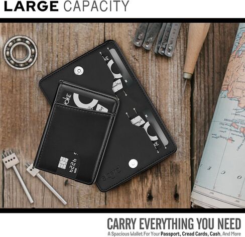 ايلاسند حامل جواز سفر، يمكن طيه الى تصميم محفظة بسيط. غطاء جواز سفر من الجلد مع بطانة حجب تقنية تحديد الهوية بموجات الراديو، اسود، حامل جواز سفر قابل للطي, أسود, حامل جواز سفر قابل للطي in Kuwait