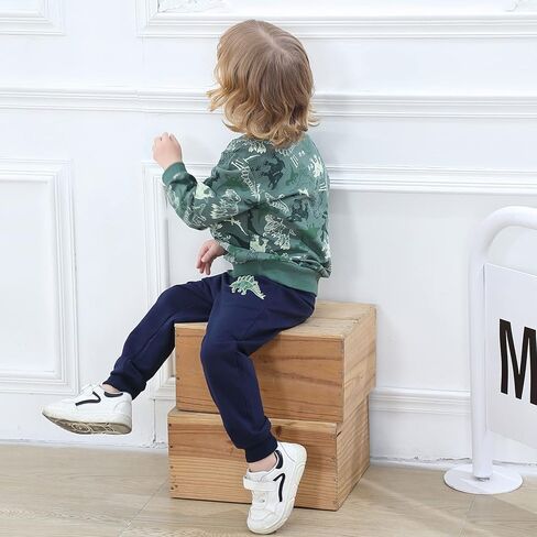 Volunboy Toddler Boys Clothes Sets Little Boy Clothing Long Sleeve Pullover Jogger Pants Kids 2 Pieces Outfits in Kuwait