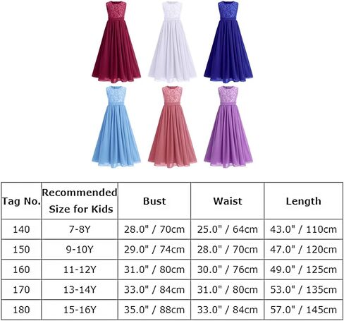 Flower Girl Dresses Junior Wedding Bridesmaid Prom Party Chiffon Floral Lace Flowy Maxi Princess Pageant Long Communion Gown in Kuwait