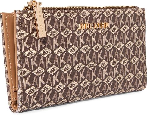 ان كلاين محفظة ثنائية الطي بشعار ايه كيه كيوب، لون بني كريمي/سرج، كريمي - بني/سادل، مقاس واحد in Kuwait