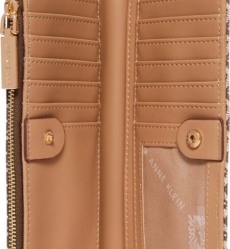 ان كلاين محفظة ثنائية الطي بشعار ايه كيه كيوب، لون بني كريمي/سرج، كريمي - بني/سادل، مقاس واحد in Kuwait