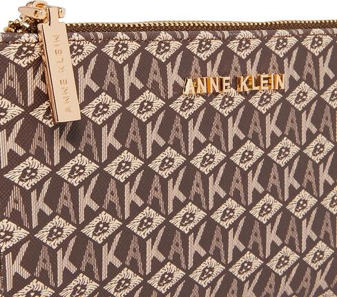 ان كلاين محفظة ثنائية الطي بشعار ايه كيه كيوب، لون بني كريمي/سرج، كريمي - بني/سادل، مقاس واحد in Kuwait