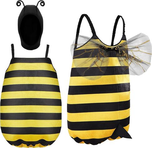 Spooktacular Creations Bumble Bee Costume for Women, Black and Yellow Bee One-Piece Hood Costume in Saudi Arabia