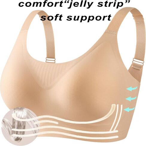 PRETTYWELL حمالات الصدر للنساء بدون سلك داخلي مبطن حمالة صدر لاسلكية سلسة مريحة تي شيرت حمالة صدر رفع للنساء مع دعم in Kuwait