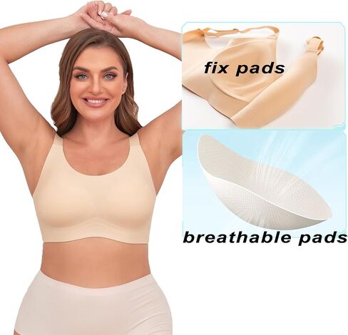 PRETTYWELL حمالات الصدر للنساء بدون سلك داخلي مبطن حمالة صدر لاسلكية سلسة مريحة تي شيرت حمالة صدر رفع للنساء مع دعم in Kuwait