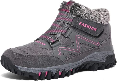 MAIZUN Womens Snow Boots Anti-slip Fur Lined Ankle Booties Warm Slip On Walking Winter Boots Outdoor Hiking Sneakers. in Kuwait